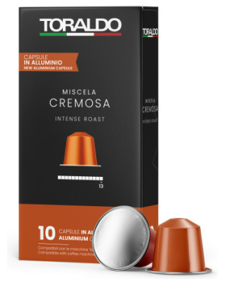 Caffè Toraldo Miscela Cremosa – 10 Kapseln Nespresso® kompatibel (Aluminium)
