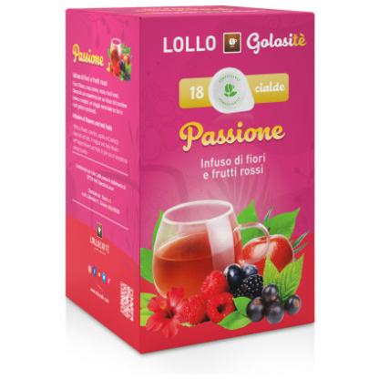 Lollo Caffè Pads Passione – Früchtetee mit roten Blüten & Beeren – 18 E.S.E.-Pads (kompostierbar)