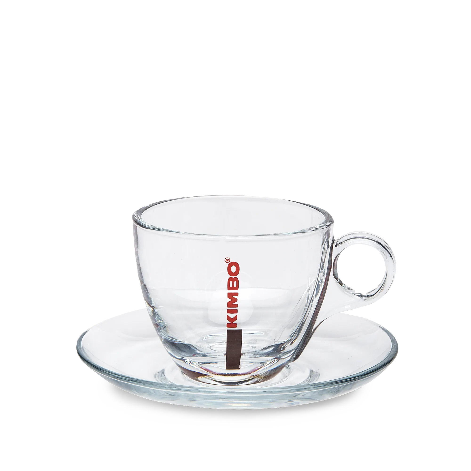 Kimbo – Cappuccino Tassen + Untertassen aus Glas